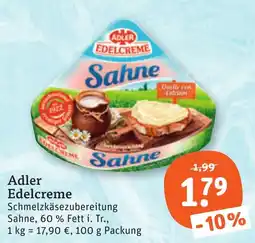 tegut Adler Edelcreme Schmelzkäse Zubereitung Sahne Angebot