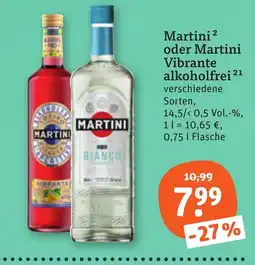 tegut Martini oder Martini Vibrante alkoholfrei Angebot