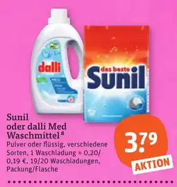 tegut Sunil oder dalli Med Waschmittel Angebot