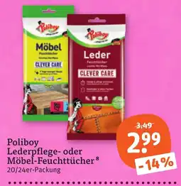 tegut Poliboy Lederpflege- oder Möbel-Feuchttücher Angebot