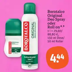 tegut Borotalco Original Deo Spray oder Roll on Angebot