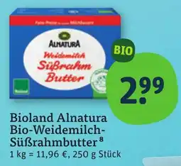 tegut Alnatura Bio-Weidemilch-Süßrahmbutter Angebot