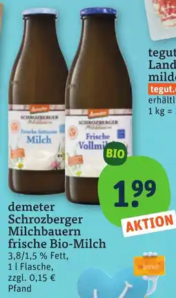 tegut demeter Schrozberger Milchbauern frische Bio-Milch Angebot