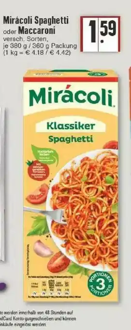 Edeka Mirácoli Spaghetti Oder Maccaroni Angebot