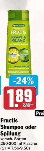 AEZ Fructis Shampoo oder Spülung Angebot