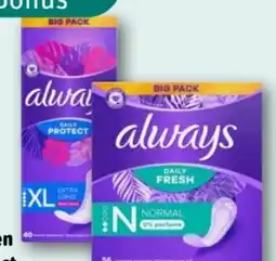 REWE Center Always Slipeinlagen Daily Protect XL Angebot