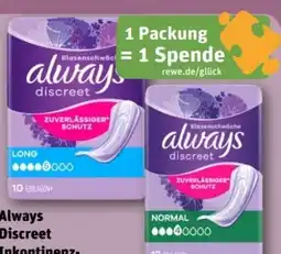 REWE Center Always Discreet Inkontinenzeinlagen Angebot