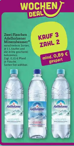 tegut Zwei Flaschen Adelholzener Mineralwasser Angebot
