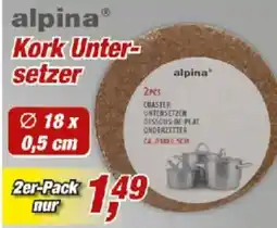 Posten Börse alpina Kork Unter-setzer Angebot