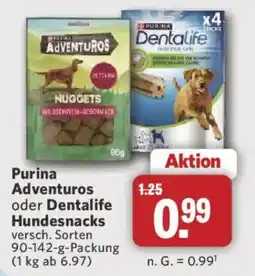Combi Purina Adventuros oder Dentalife Hundesnacks Angebot
