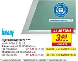 toom Baumarkt knauf Gipskartonplatte Angebot