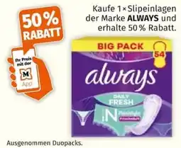 Müller Slipeinlagen always Angebot