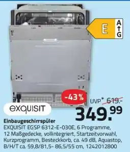 ROLLER Einbaugeschirrspüler EXQUISIT Angebot