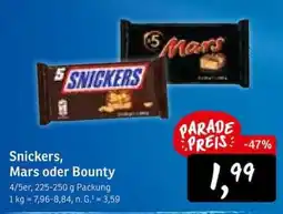 KONSUM Snickers, Mars oder Bounty Angebot