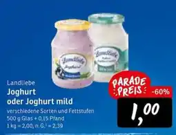 KONSUM Landliebe Joghurt Angebot