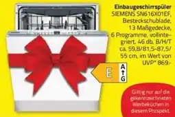 ROLLER Einbaugeschirrspüler SIEMENS SN616X01EF Angebot