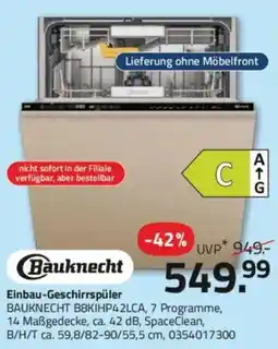 ROLLER Bauknecht Einbau-Geschirrspüler Angebot
