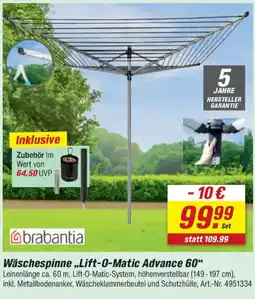 toom Baumarkt Wäschespinne „Lift-O-Matic Advance 60“ Angebot