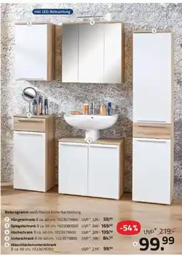 ROLLER Badprogramm weiß/Bianco Eiche Nachbildung Angebot