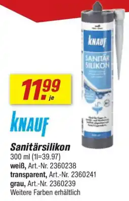 toom Baumarkt knauf Sanitärsilikon Angebot