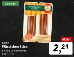 KONSUM Korch Würstchen Stixx Angebot
