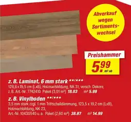 toom Baumarkt Laminat, 6 mm stark Angebot