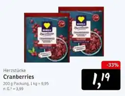 KONSUM Herzstücke Cranberries Angebot