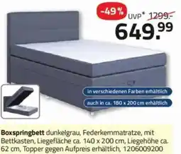ROLLER Boxspringbett dunkelgrau Angebot