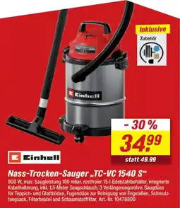 toom Baumarkt Einhell Nass-Trocken-Sauger „TC-VC 1540 S“ Angebot