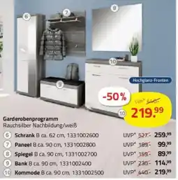 ROLLER Garderobenprogramm Rauchsilber Nachbildung/weiß Angebot