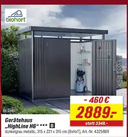toom Baumarkt Gerätehaus "HighLine H6" *** B Angebot