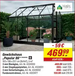 toom Baumarkt Gewächshaus "Popular 86" **** B Angebot