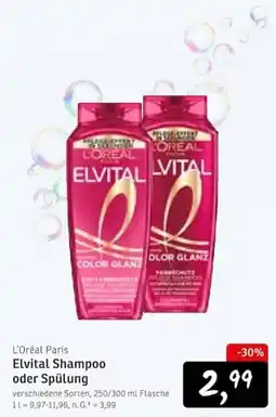 KONSUM L'Oréal Paris Elvital Shampoo oder Spülung Angebot