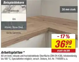 toom Baumarkt Arbeitsplatten * Angebot