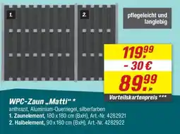 toom Baumarkt WPC-Zaun „Matti“ Angebot