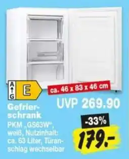 Repo Markt Gefrierschrank PKM „GS63W“ Angebot
