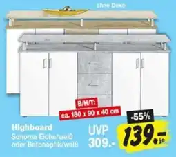 Repo Markt Highboard Sonoma Angebot