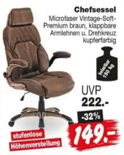 Repo Markt Chefsessel Microfaser Vintage-Soft-Premium braun Angebot
