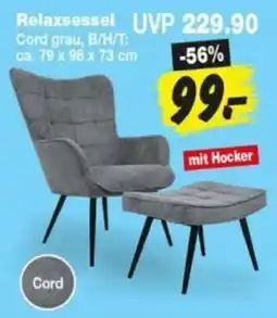 Repo Markt Relaxsessel Cord grau Angebot
