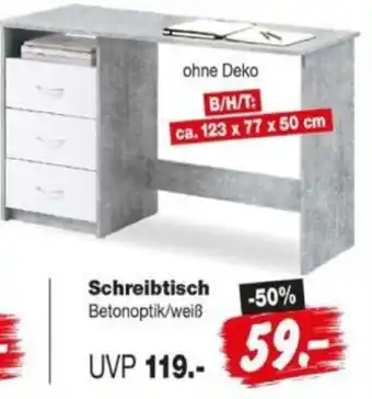 Repo Markt Schreibtisch Betonoptik/weiß Angebot