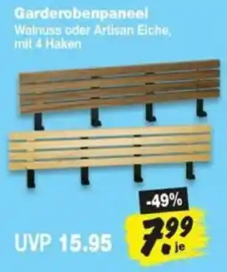 Repo Markt Garderobenpaneel Walnuss oder Artisan Eiche Angebot