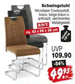 Repo Markt Schwingsstuhl Microfaser Cowboystoff Angebot