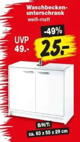 Repo Markt Waschbeckenunterschrank weiß-matt Angebot