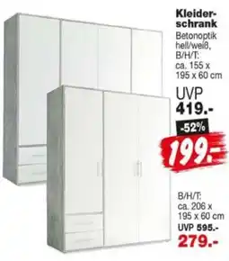 Repo Markt Kleiderschrank Betonoptik hell/weiß Angebot
