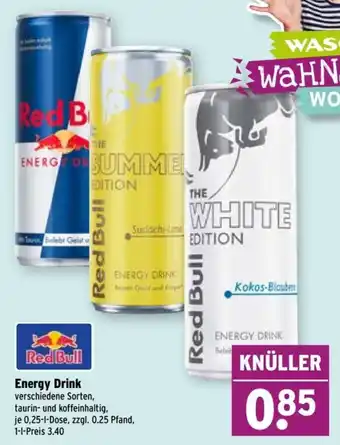 Wasgau Red Bull Energy Drink Angebot