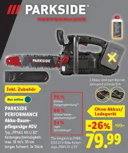 Lidl PARKSIDE PERFORMANCE Akku-Baumpflegesäge 40V Angebot