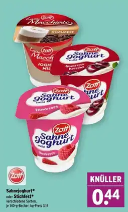 Wasgau Zott Sahnejoghurt Angebot