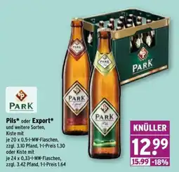 Wasgau PARK Pils* oder Export* Angebot