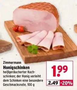 Wasgau Zimmermann Honigschinken Angebot