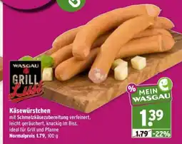 Wasgau WASGAU Grill Lust Käsewürstchen Angebot